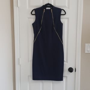 Navy blue fitted business dress